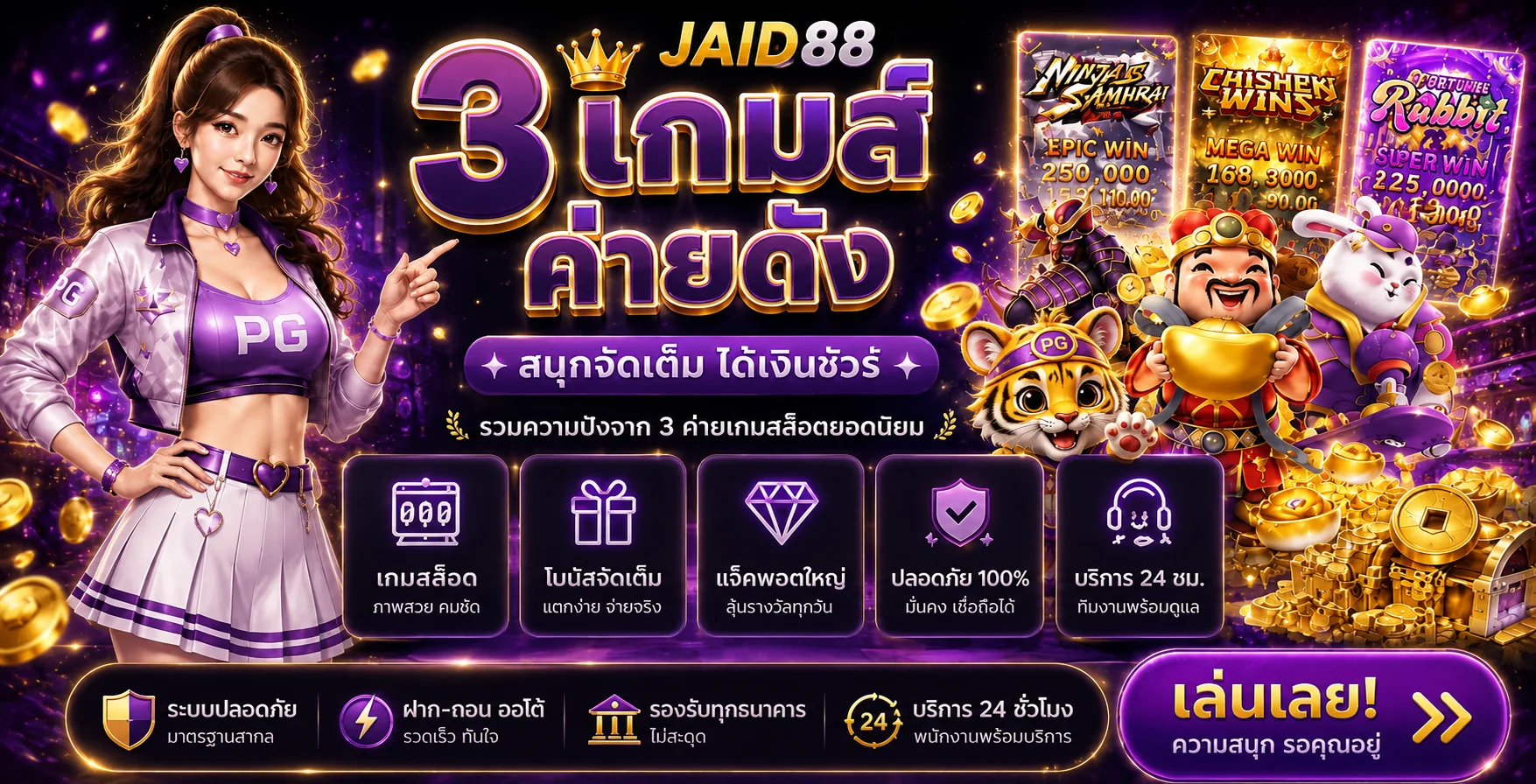 รวมเกมสล็อตและค่ายยอดนิยมบน JAID88
